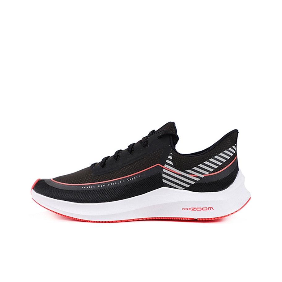 推荐商品：Nike Air Zoom Winflo 6 Shield 跑鞋 舒适透气轻便耐磨防滑轻质圆头休闲运动训练 Black/Red 黑红