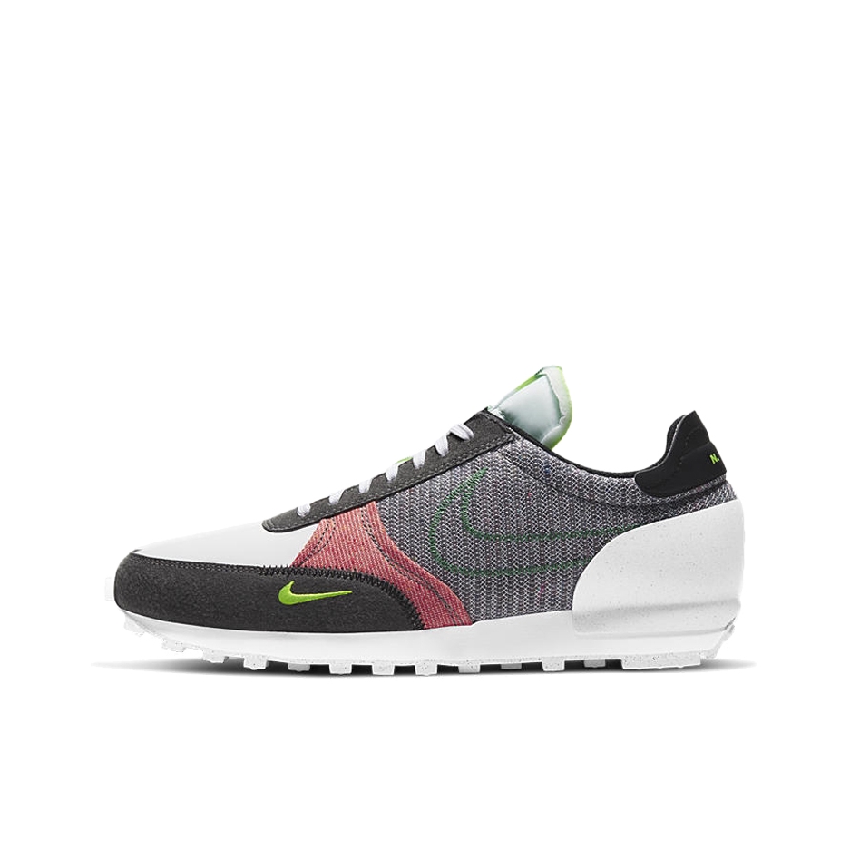 推荐商品：Nike Daybreak 解构 跑鞋 华夫鞋 复古耐磨舒适休闲轻便透气织物运动合成革减震防滑低帮 灰色/黑色/白色/电子绿