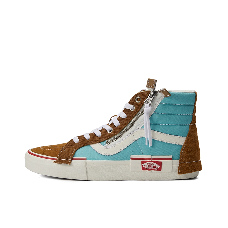 推荐商品：Vans/范斯 SK8-Hi 板鞋 潮流经典拼接复古街头厚底 蓝棕白