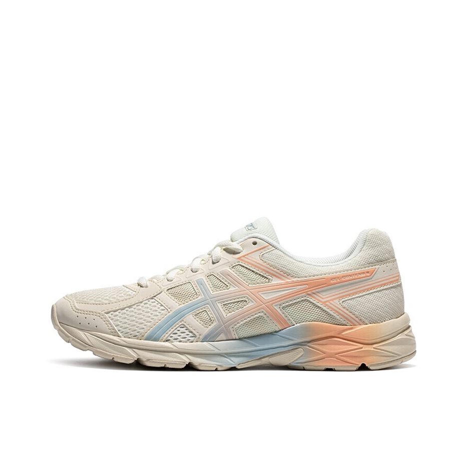 推荐商品：Asics/亚瑟士 Gel-Contend 4 跑鞋 慢跑网面透气缓震回弹复古轻便耐磨 女款/米色/橙色