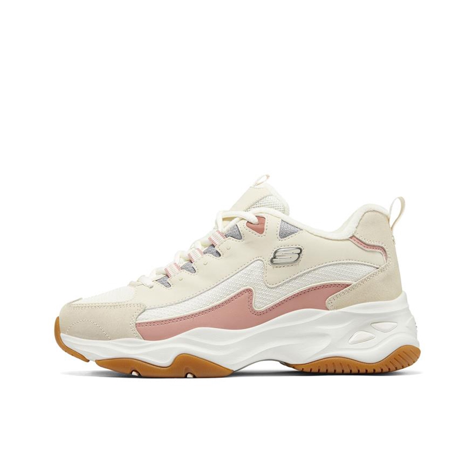 推荐商品：【赵露思同款】 Skechers/斯凯奇 D'Lites 4.0 老爹鞋 熊猫鞋 跑鞋 减震耐磨网面透气复古时尚增高厚底绑带运动休闲 女款/加绒/自然色