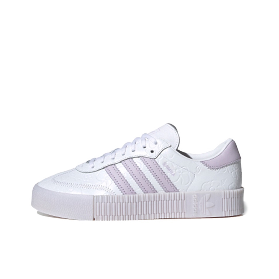 推荐商品：adidas Originals Sambarose 板鞋 防滑耐磨复古运动防水包裹性 白色/淡紫