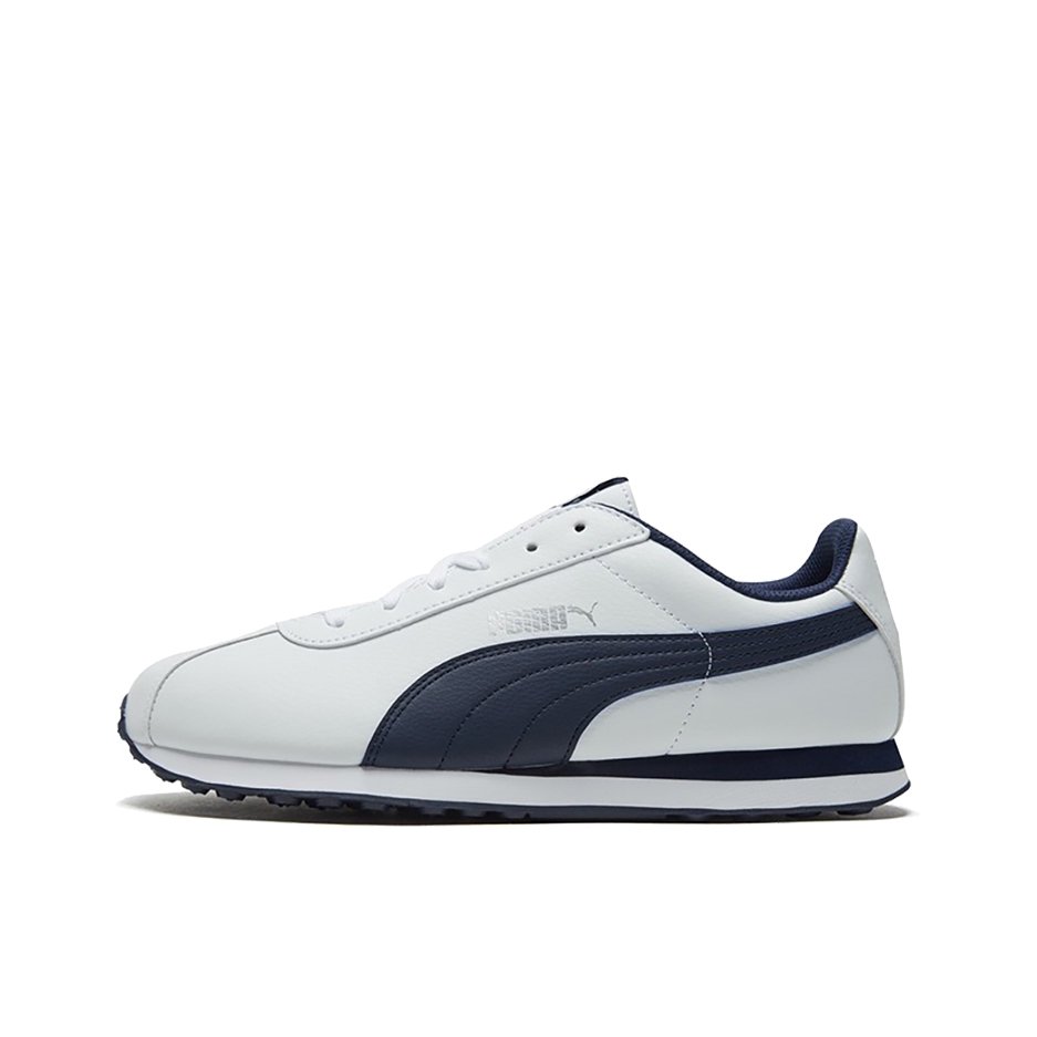 推荐商品：Puma/彪马 Turin 运动休闲鞋 复古百搭轻便舒适透气耐磨包裹性圆头 White/MidnightBlue 白色/藏蓝