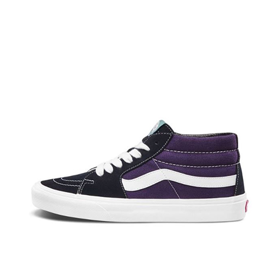 推荐商品：Vans/范斯 SK8-Mid 板鞋 潮流拼接复古百搭防滑耐磨 Black Mysterioso 黑紫