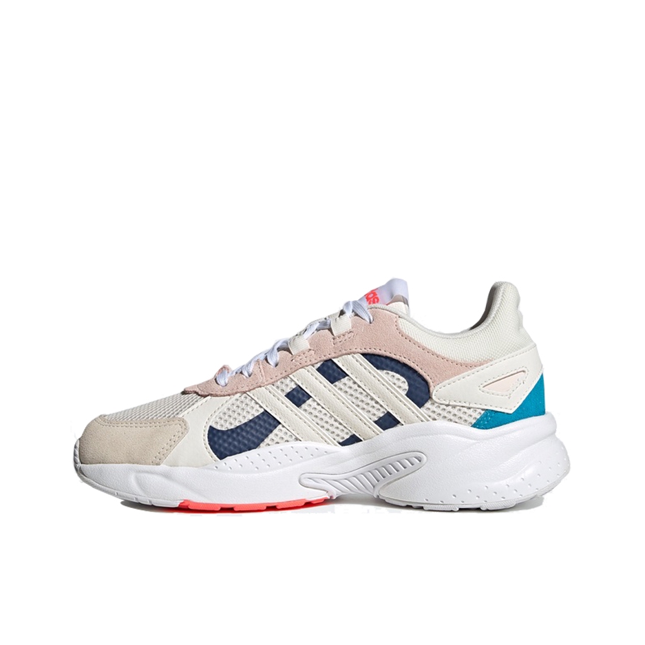 推荐商品：adidas Crazychaos Shadow 跑鞋 网面透气缓震耐磨运动织物合成革圆头 米白/粉蓝