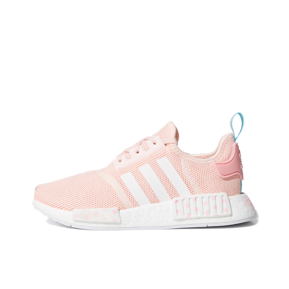 推荐商品：adidas Originals NMD R1 BOOST 织物 轻便透气 缓震 低帮 运动休闲鞋 Toy Story 4/Bo Peep 粉白色