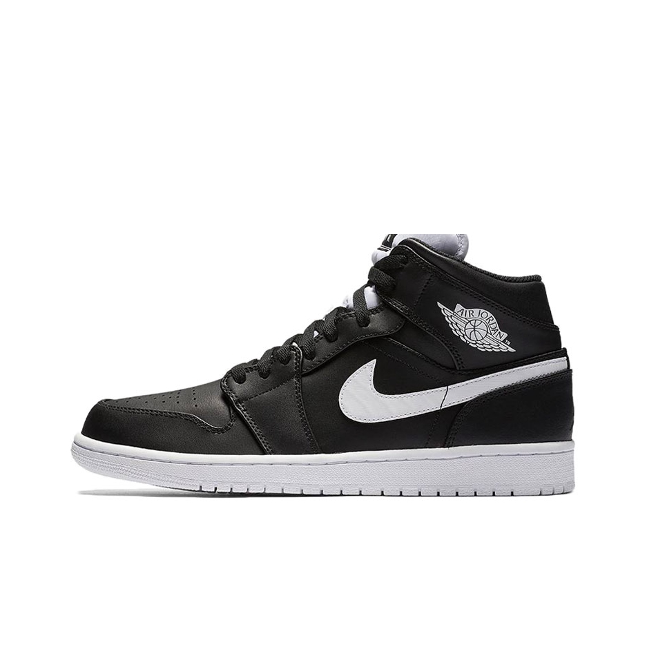 推荐商品：Air Jordan 1 板鞋 运动休闲鞋 复古潮流支撑合成革 Mid Black White 中帮/黑色白鞋舌
