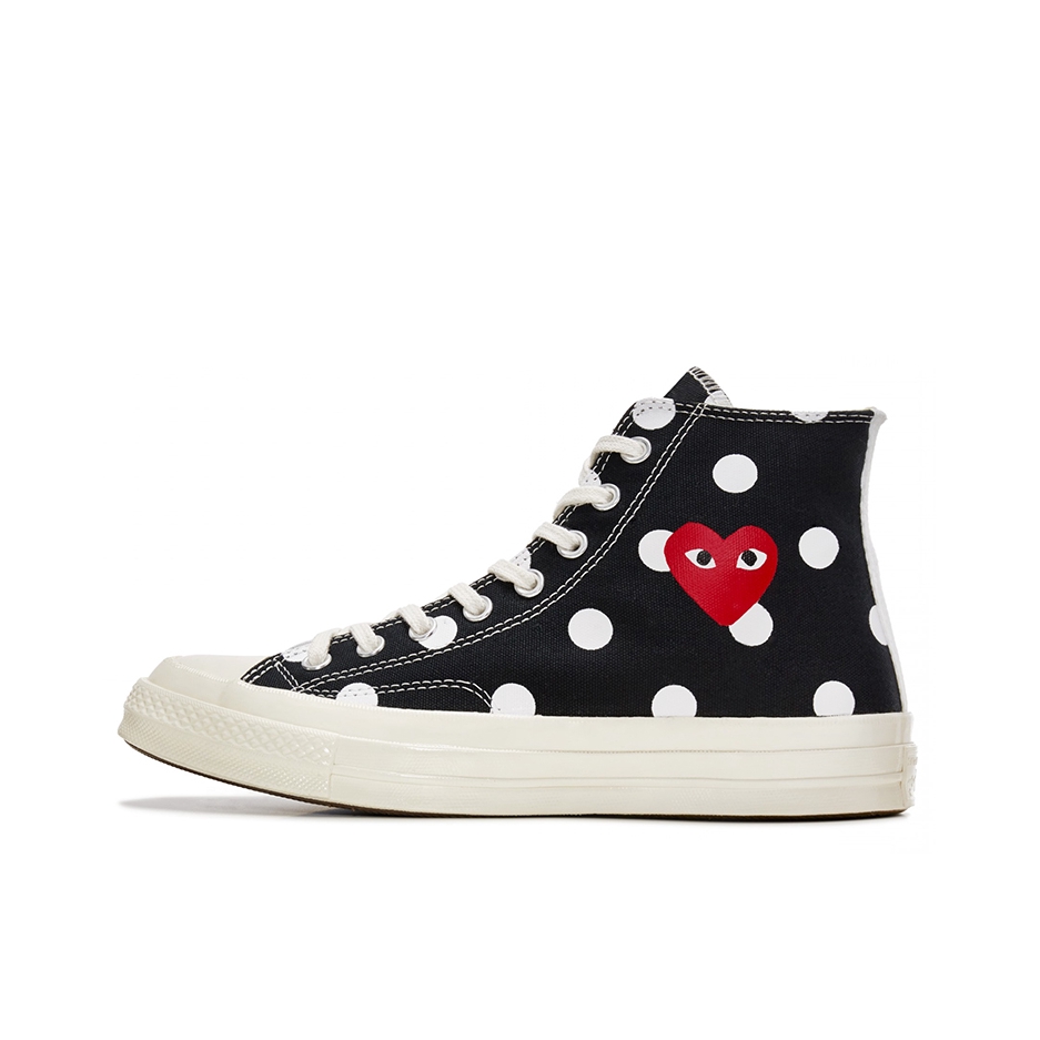 推荐商品：Converse/匡威 1970s 帆布鞋 圆头防滑经典复古轻便时尚拼接百搭 Black/White CDG联名/高帮/黑色波点
