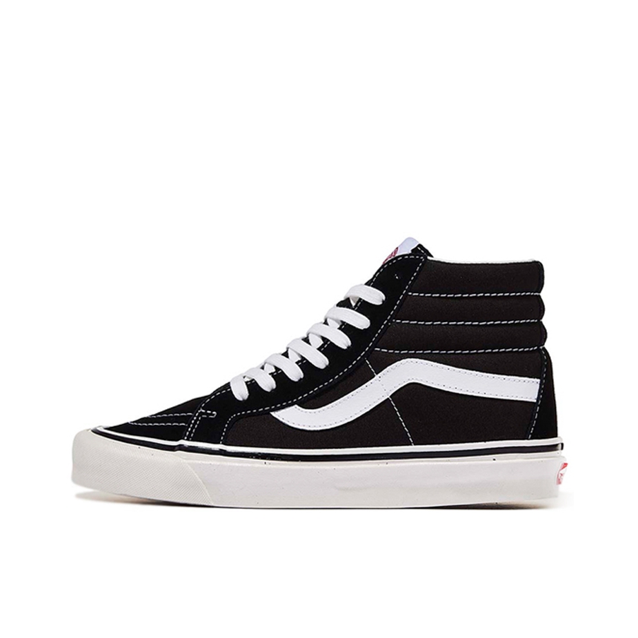 推荐商品：Vans/范斯 SK8-Hi 板鞋 潮流经典拼接复古街头厚底 Anaheim Factory Black 安纳海姆/黑白
