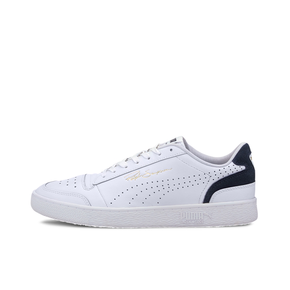 推荐商品：Puma/彪马 Ralph Sampson 板鞋 经典复古防滑耐磨减震透气防水垫 白色/藏蓝/金标