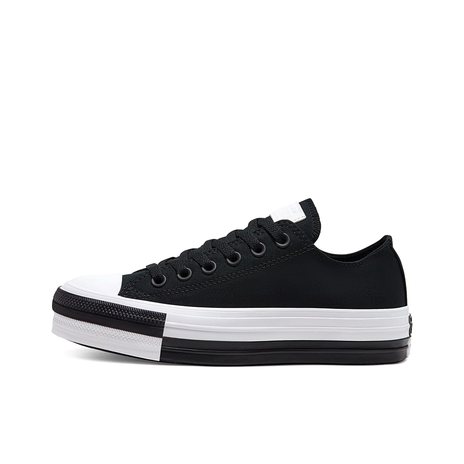 推荐商品：Converse/匡威 Chuck Taylor All Star Lift 帆布鞋 简约复古经典防滑耐磨舒适厚底圆头甜酷贴合松糕底流光风 黑色/白色