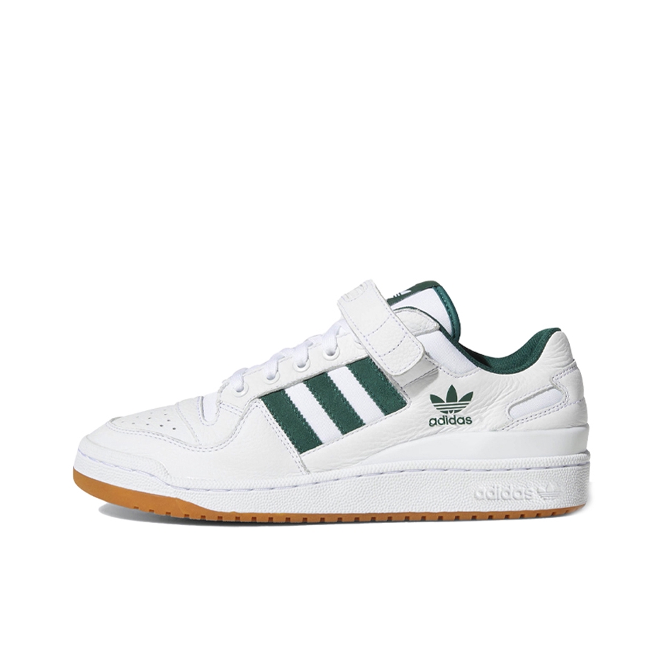 推荐商品：adidas Originals Forum 板鞋 轻便复古防滑时尚魔术贴篮球风薄底包裹性 Low White/Green/Gum 白绿Low