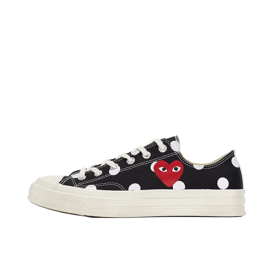 推荐商品：Converse/匡威 1970s 帆布鞋 圆头防滑经典复古轻便时尚拼接百搭 Comme des Garçons/Polka Dot CDG Play联名/低帮/黑色波点