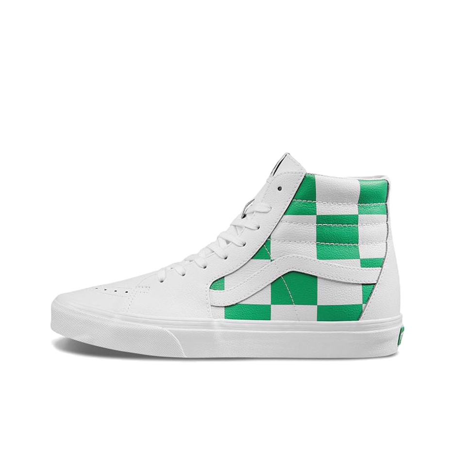 推荐商品：Vans/范斯 SK8-Hi 板鞋 潮流经典拼接复古街头厚底 白绿格子
