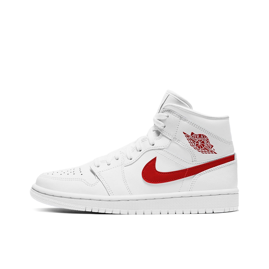 推荐商品：Air Jordan 1 板鞋 运动休闲鞋 复古潮流支撑合成革 White/University Red 中帮/日本限定/2020