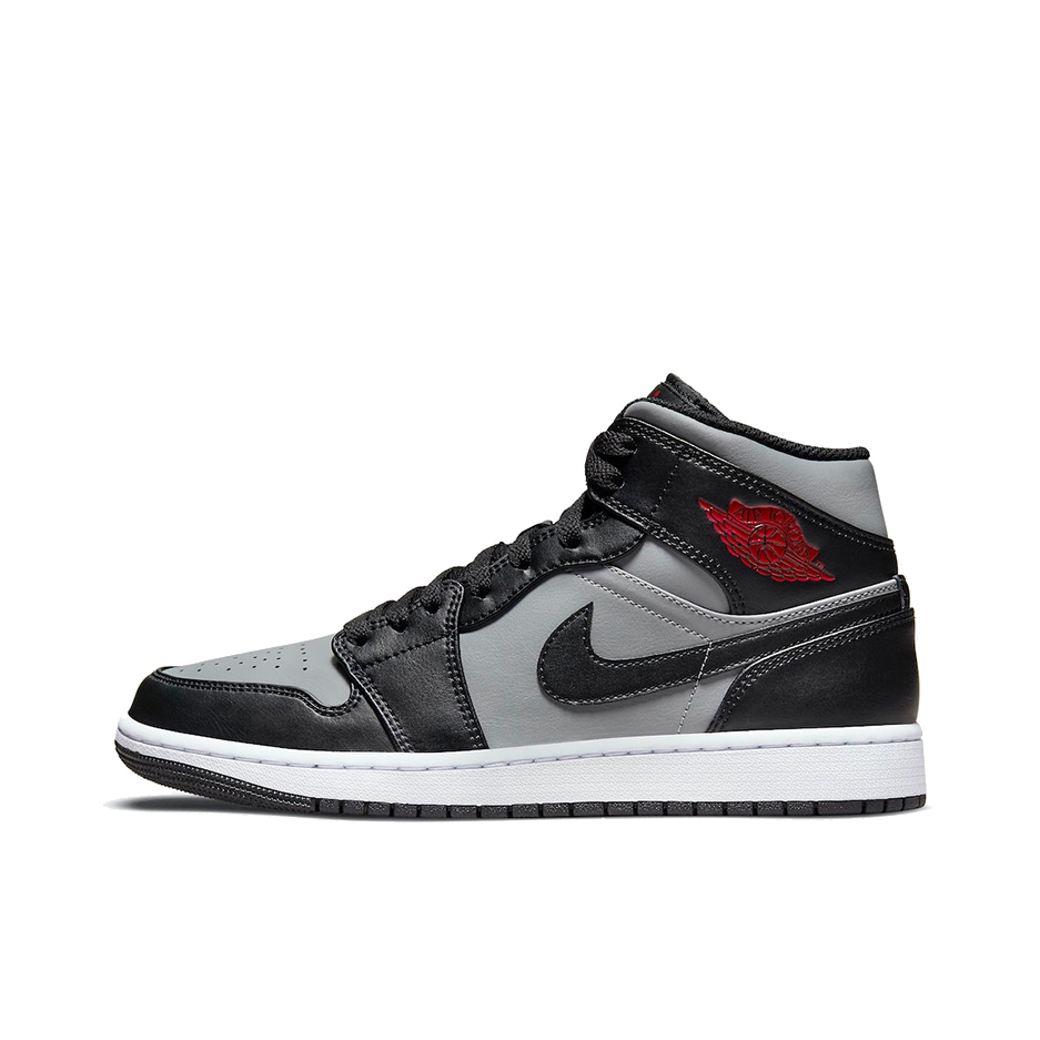 推荐商品：Air Jordan 1 板鞋 运动休闲鞋 复古潮流支撑合成革 Grey/Black/Red 高帮/灰色/黑色/红色