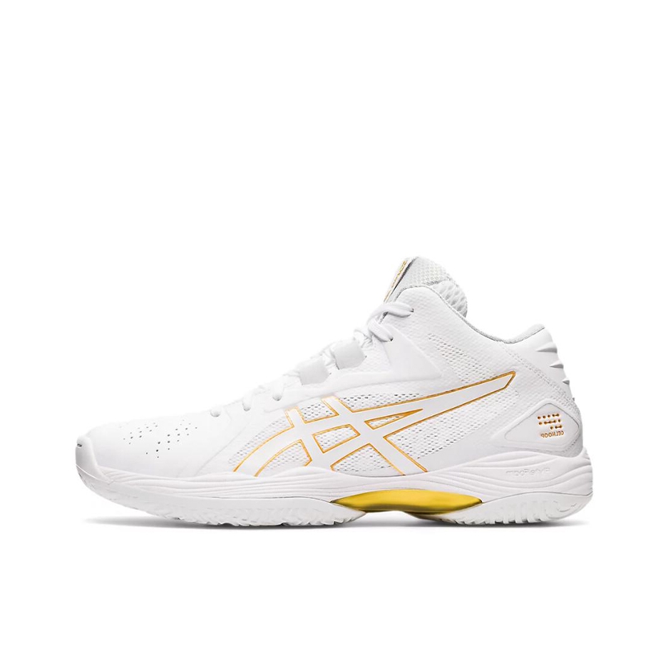推荐商品：Asics/亚瑟士 Gel-Hoop V13 舒适透气 轻便减震 防滑耐磨 实战 包裹性 简约 圆头 织物 篮球鞋 白色/金色