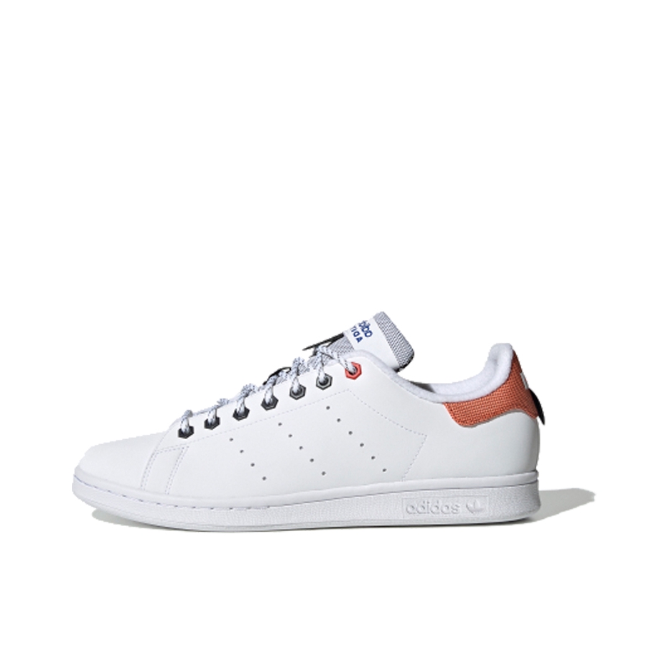 推荐商品：adidas Originals Stan Smith 板鞋 减震透气轻便低帮包裹性 亮白/正橘/白橘