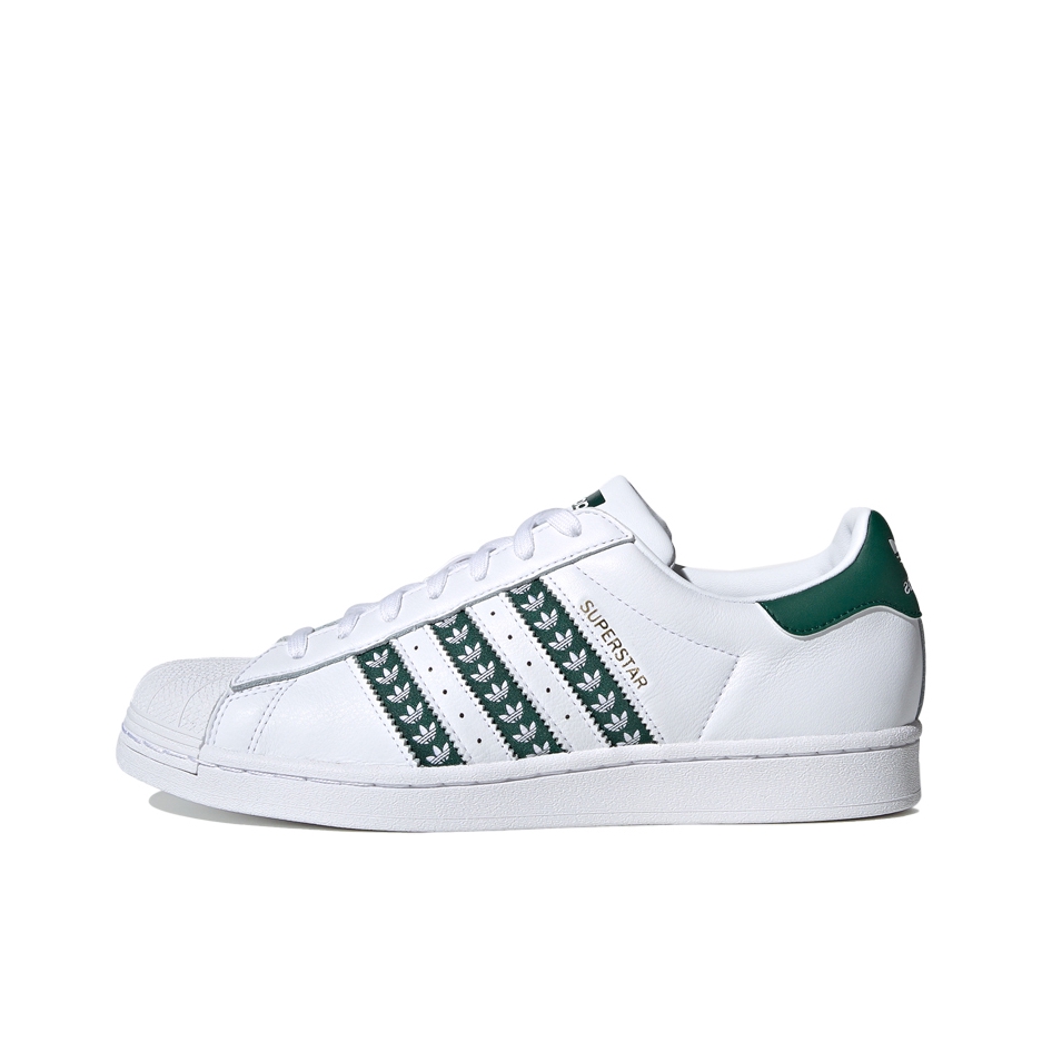 推荐商品：【宋雨琦同款】 adidas Originals Superstar 板鞋 轻便贝壳头薄底舒适百搭耐磨复古 亮白/绿色/绿白