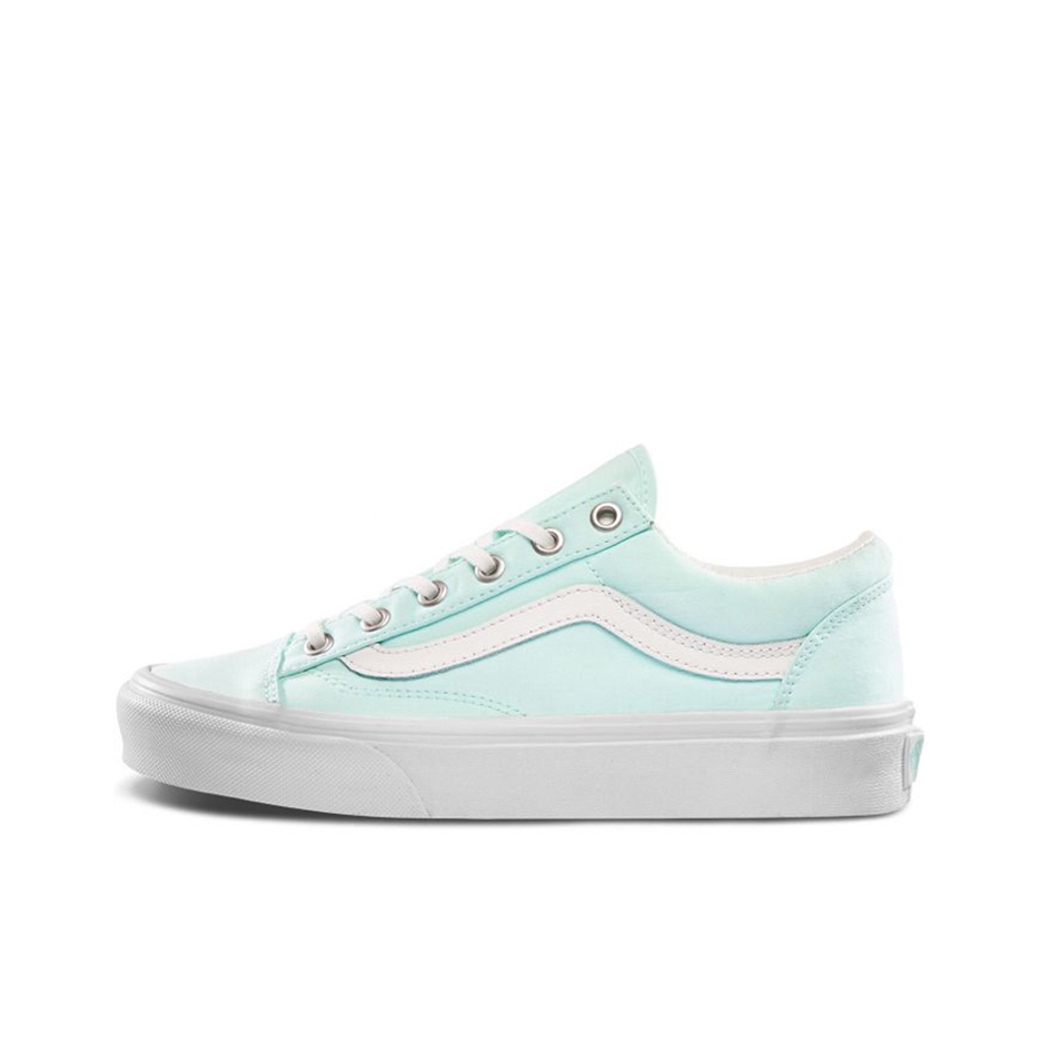 推荐商品：Vans/范斯 Style 36 滑板鞋 板鞋 舒适轻便防滑耐磨复古百搭帆布拼接防水运动 LightCyan/White 浅蓝白/皮质