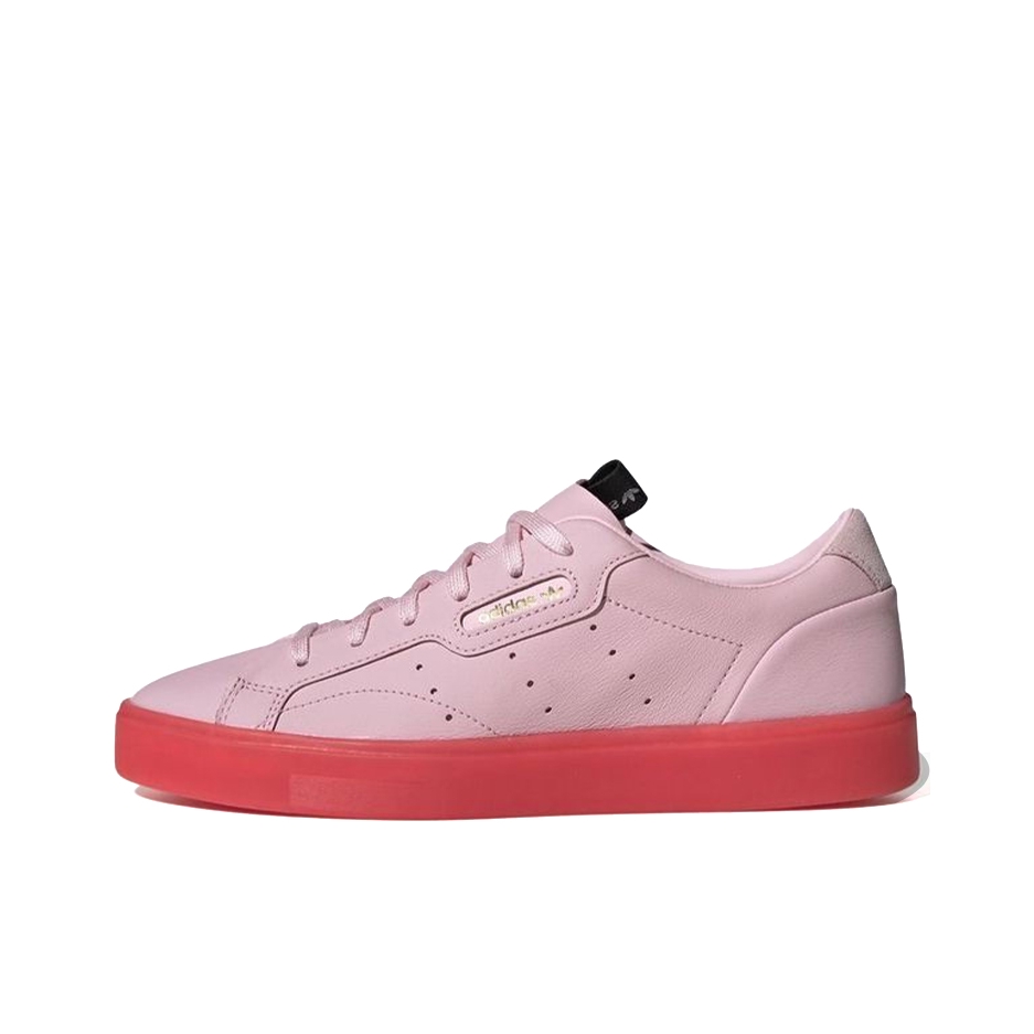 推荐商品：adidas Sleek 板鞋 时尚经典复古舒适百搭防滑耐磨轻便透气耐用包裹性 Diva/Red 粉红