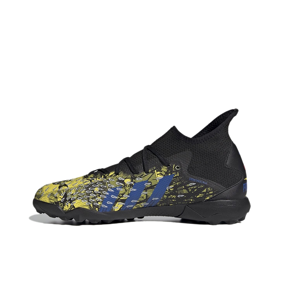 推荐商品：adidas Predator Freak.3 TF 足球鞋 中端胶质碎钉人造草地硬草地防滑耐磨圆头 黑色/蓝色/黄色