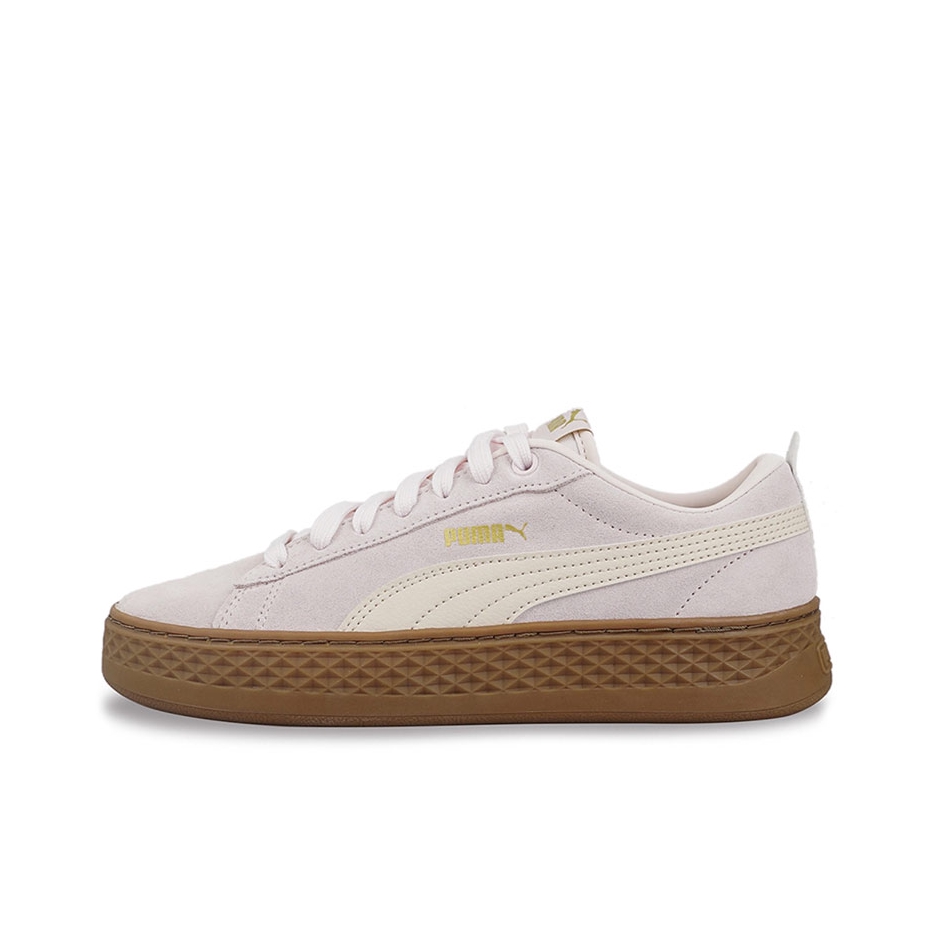 推荐商品：Puma/彪马 Smash Platform 松糕鞋 板鞋 防滑耐磨舒适透气轻便百搭复古圆头包裹性 粉白生胶