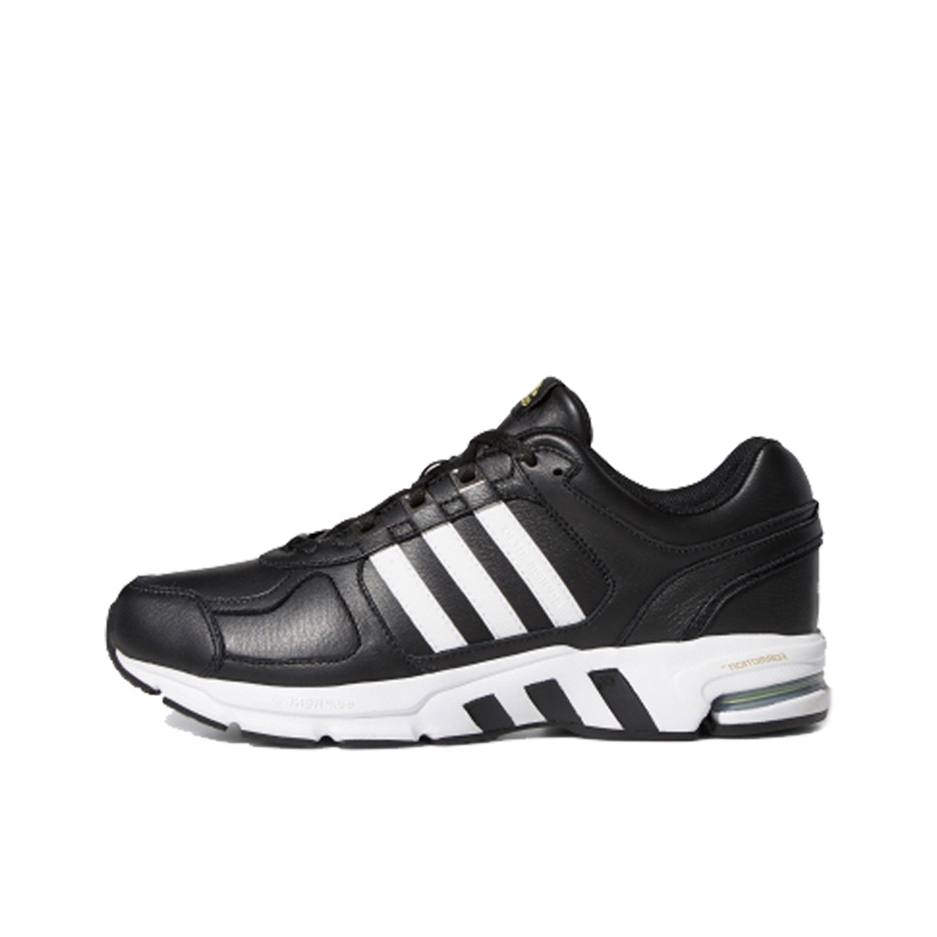 推荐商品：adidas Equipment 10 跑鞋 防滑耐磨网面透气缓震回弹织物合成革碳板气垫防水轻运动 Black/White 黑白/革面