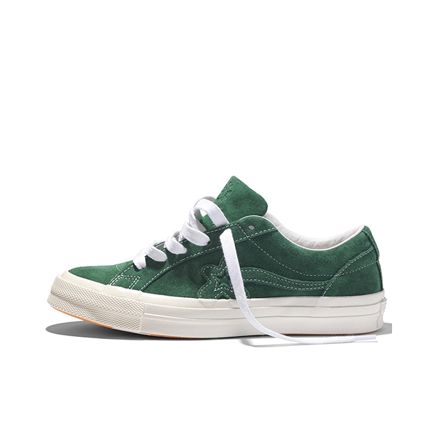 推荐商品：Converse/匡威 One Star 翻毛皮 防滑 复古 星星鞋 板鞋 Green GLF联名/暗绿小花