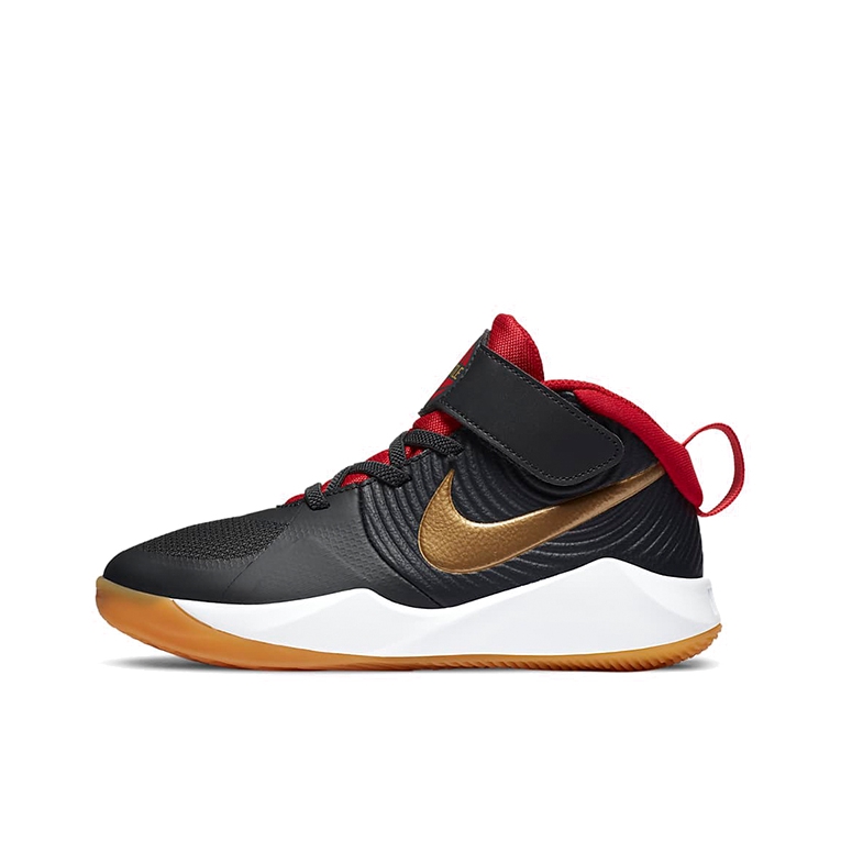 推荐商品：Nike Team Hustle D 9 魔术贴 防滑耐磨 舒适轻便 百搭 儿童篮球鞋 婴童/黑色/金色/红色