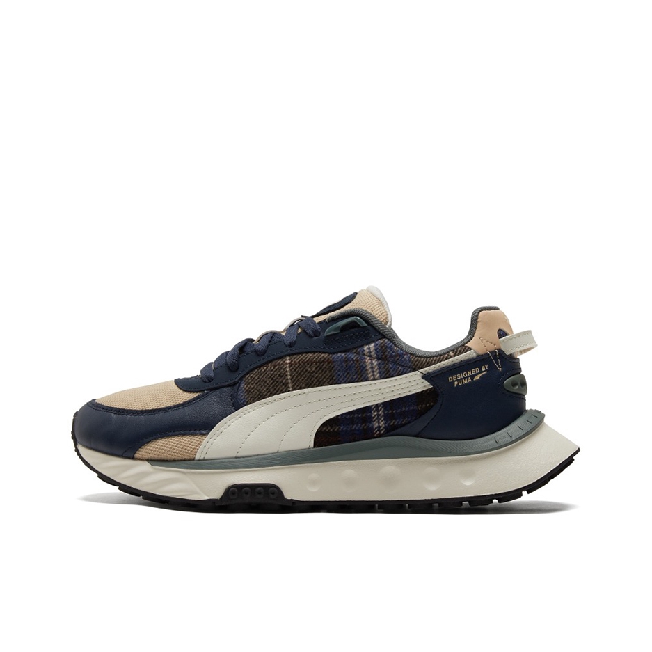 推荐商品：Puma/彪马 Wild Rider 运动休闲鞋 时尚复古舒适减震防滑耐磨轻便透气 蓝色/米白