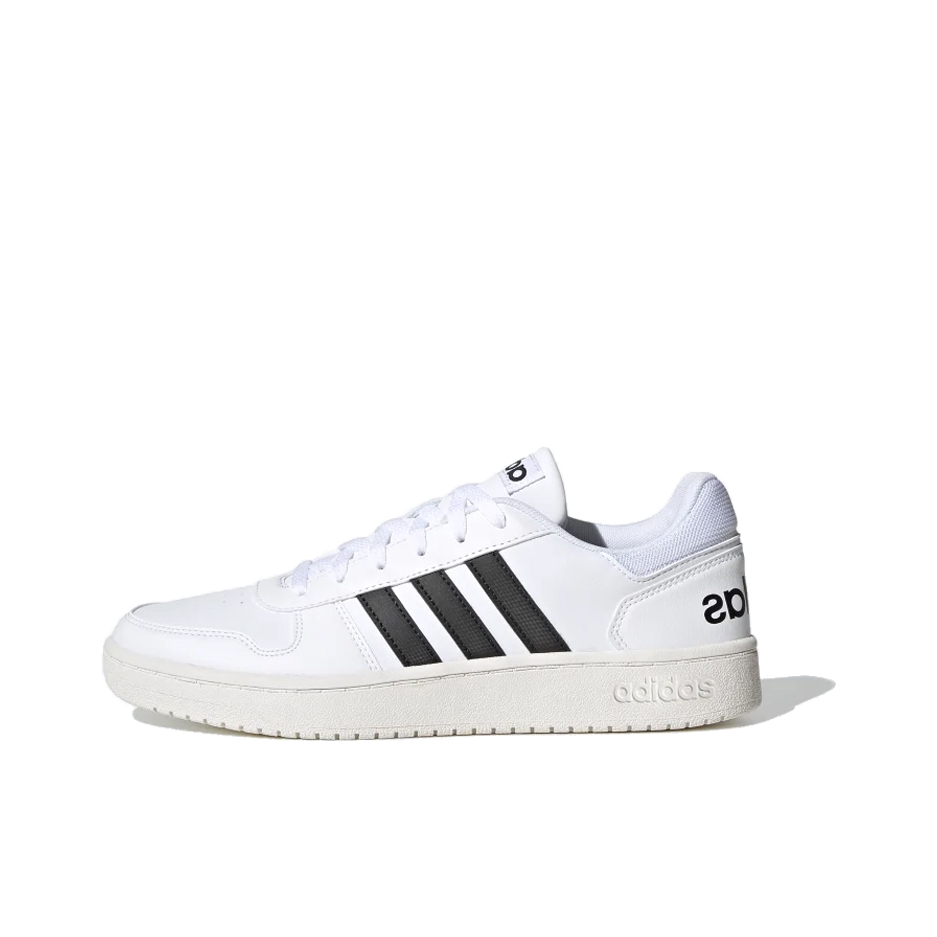 推荐商品：adidas Hoops 2.0 板鞋 简约百搭复古透气轻便舒适防滑耐磨圆头轻运动 White/Black 复古白/黑Low