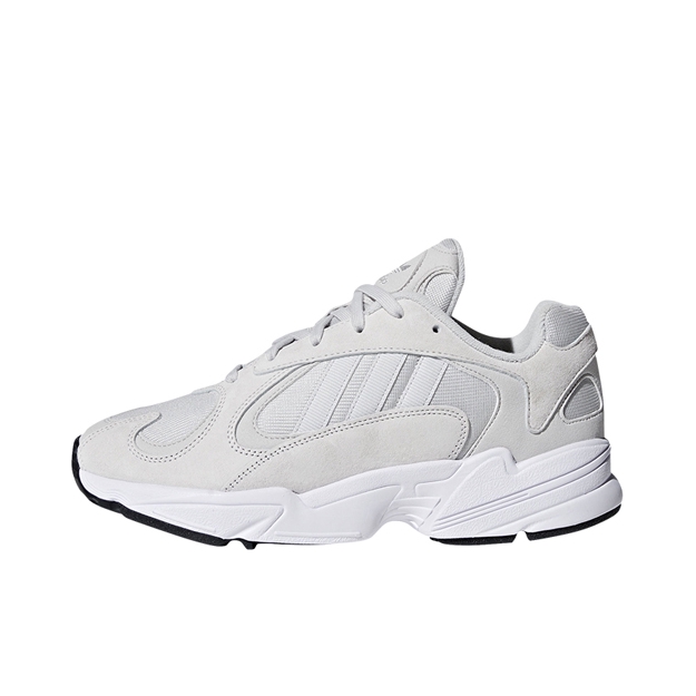 推荐商品：adidas Originals Yung-1 经典复古 潮流 防滑耐磨 舒适透气 增高 轻便 运动休闲鞋 Grey/White 灰白黑