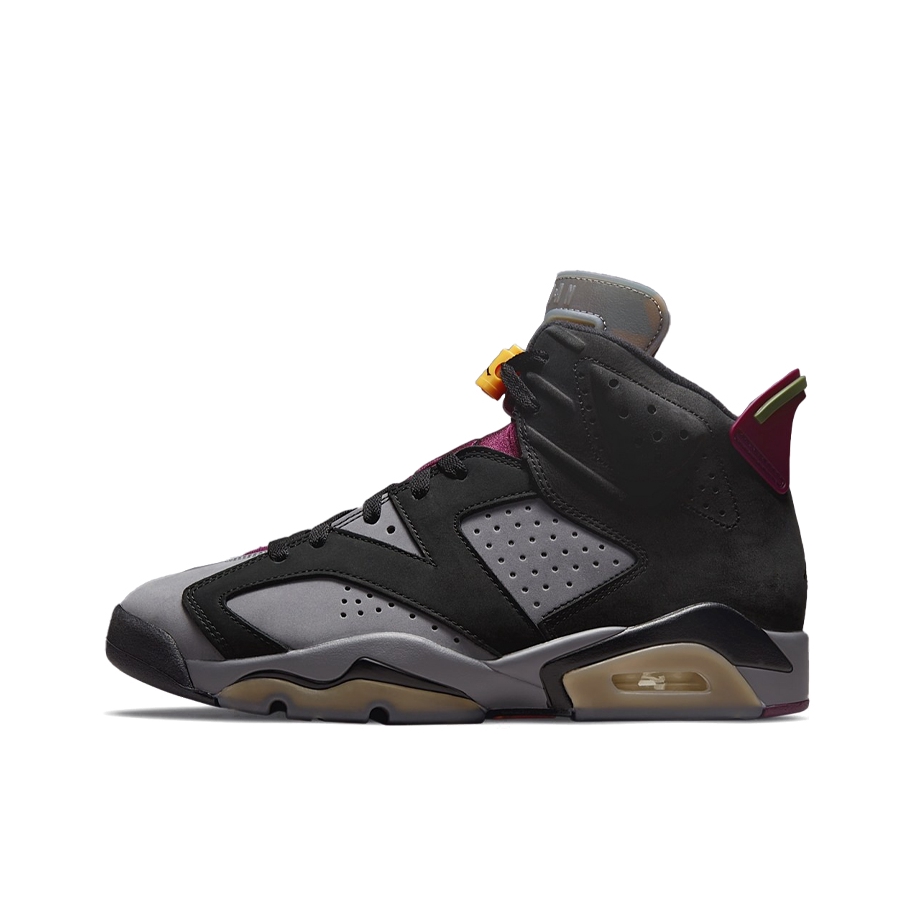 推荐商品：Air Jordan 6 运动休闲鞋 复古耐磨防滑缓震支撑合成革 Bordeaux 灰色/黑色