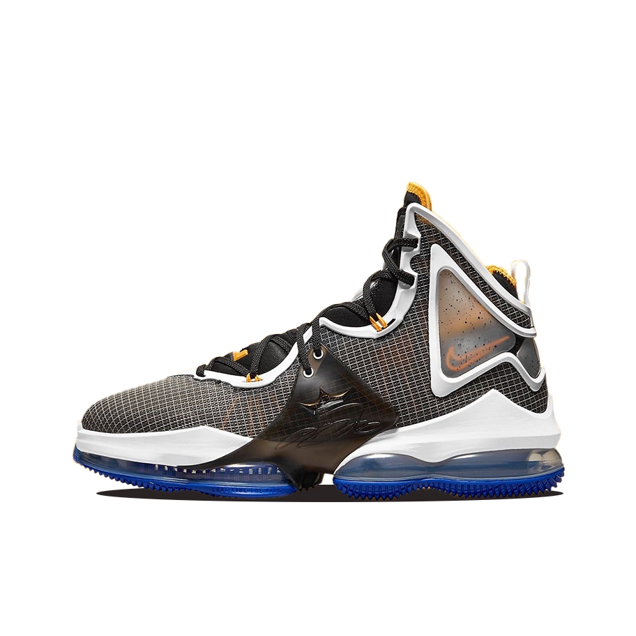 推荐商品：Nike Zoom LeBron 19 詹姆斯 缓震 织物 支撑 回弹 合成革 篮球鞋 Hardwood Classic 黑色/白色/黄色