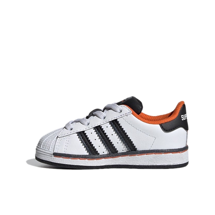 推荐商品：adidas Originals Superstar 贝壳头 魔术贴 板鞋儿童 婴童/白色/黑色/橙色