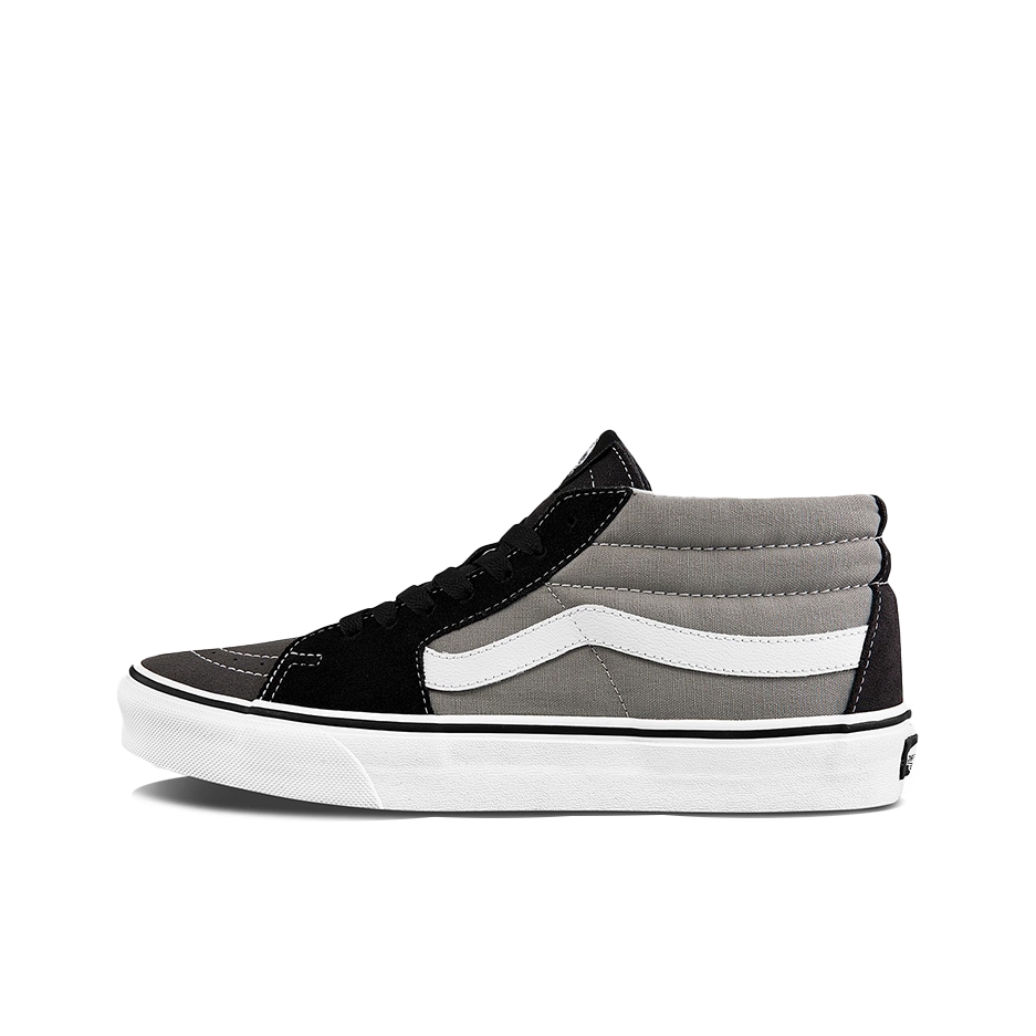 推荐商品：Vans/范斯 SK8-Mid 板鞋 潮流拼接复古百搭防滑耐磨 灰色/黑色