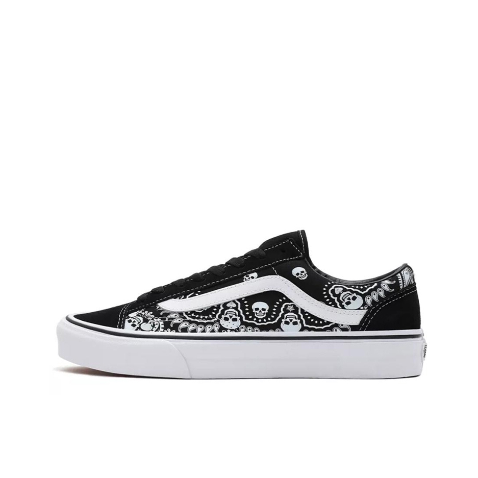 推荐商品：Vans/范斯 Style 36 滑板鞋 板鞋 舒适轻便防滑耐磨复古百搭帆布拼接防水运动 黑色/腰花果