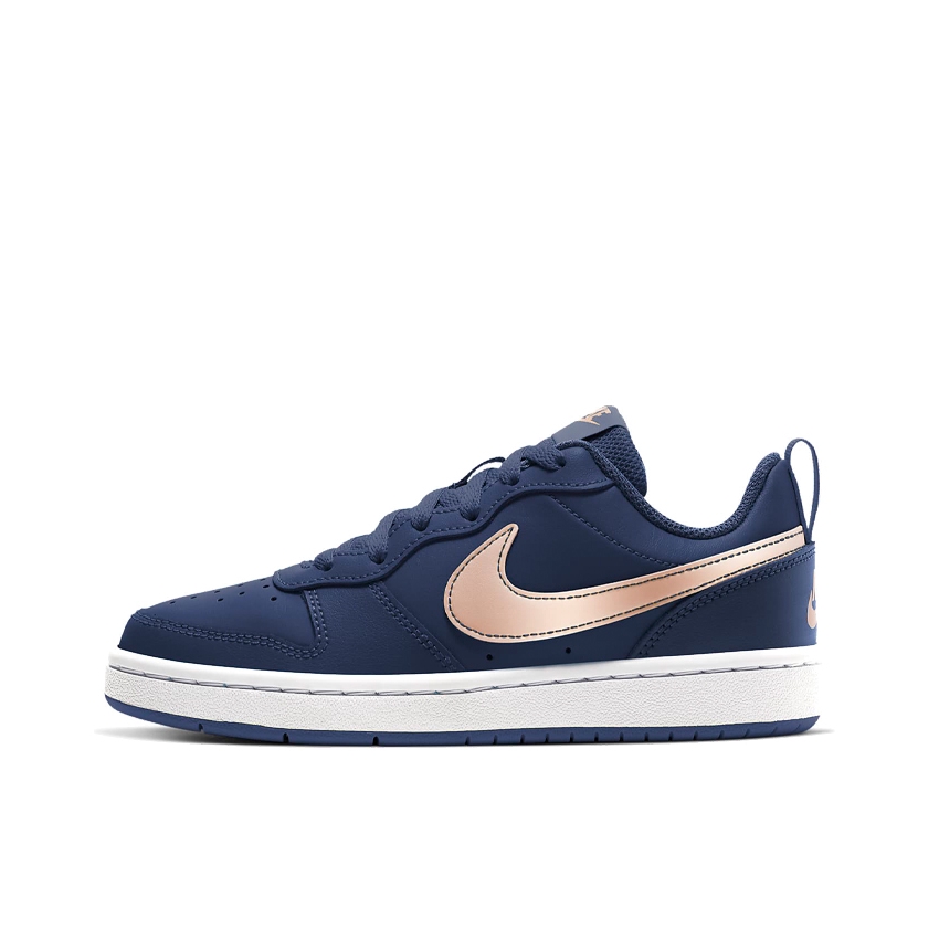 推荐商品：Nike Court Borough 2 板鞋 复古时尚支撑舒适百搭轻便防滑 GS/海军蓝