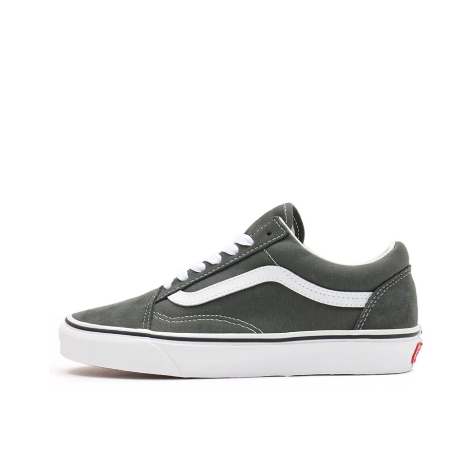 推荐商品：Vans/范斯 Old Skool 滑板鞋 板鞋 轻便防滑复古舒适经典 THYME/TRUE WHITE 军绿色/白色