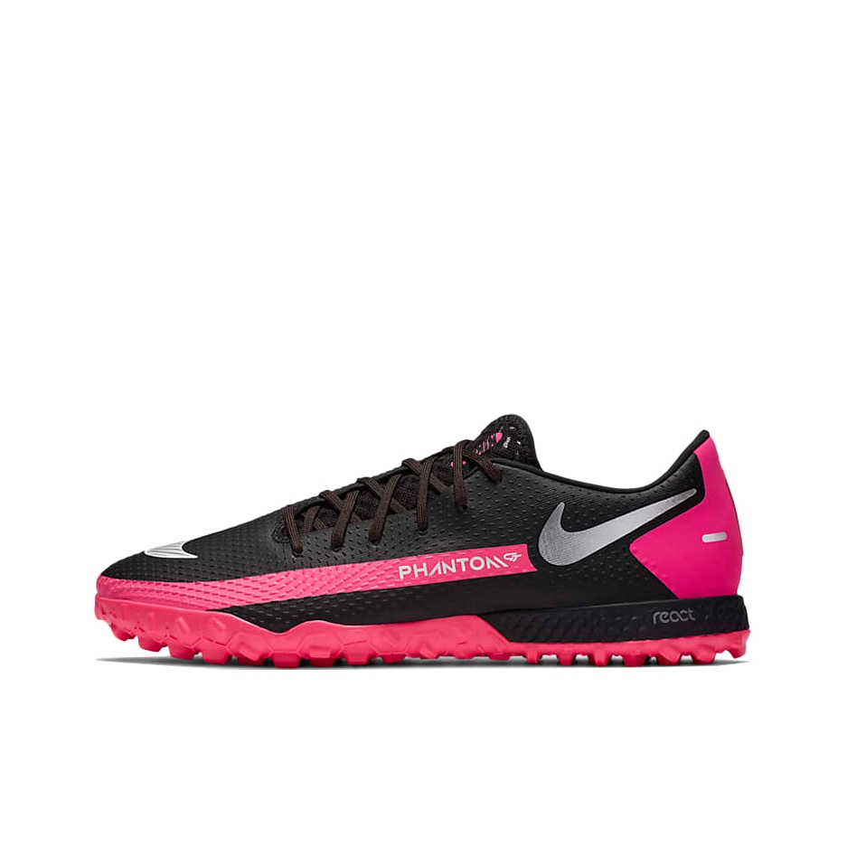 推荐商品：Nike Phantom GT PRO TF 次顶级 胶质碎钉 硬草地人造草地 减震防滑耐磨 足球鞋 黑色/粉色