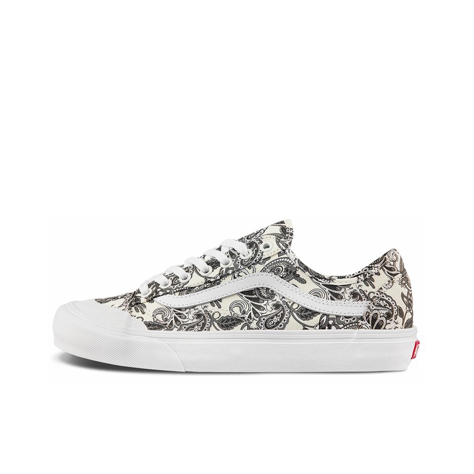 推荐商品：Vans/范斯 Style 36 滑板鞋 板鞋 舒适轻便防滑耐磨复古百搭帆布拼接防水运动 黑白/复古腰果花