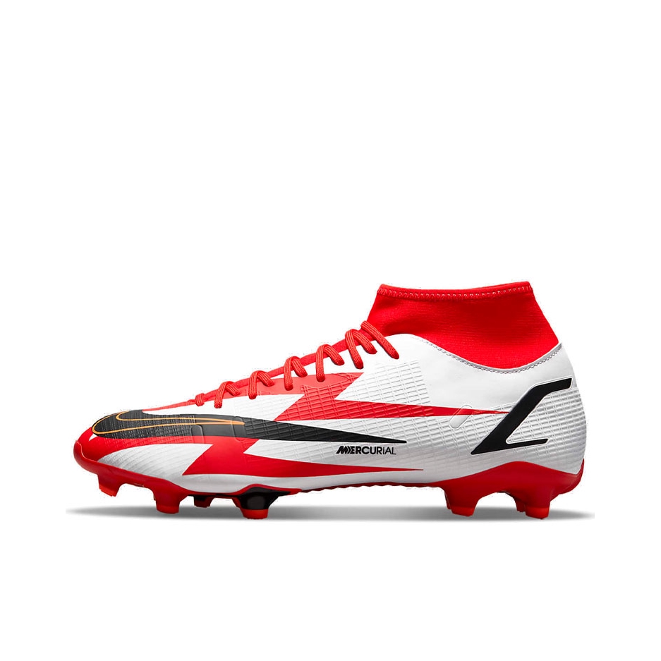 推荐商品：Nike Mercurial Superfly 8 Academy CR7 FG/MG 中端 混钉 多场地 防滑耐磨减震 足球鞋 红色/白色/黑色