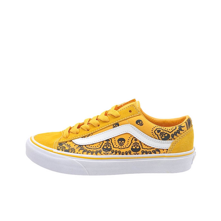 推荐商品：Vans/范斯 Style 36 滑板鞋 板鞋 舒适轻便防滑耐磨复古百搭帆布拼接防水运动 印花/黄色
