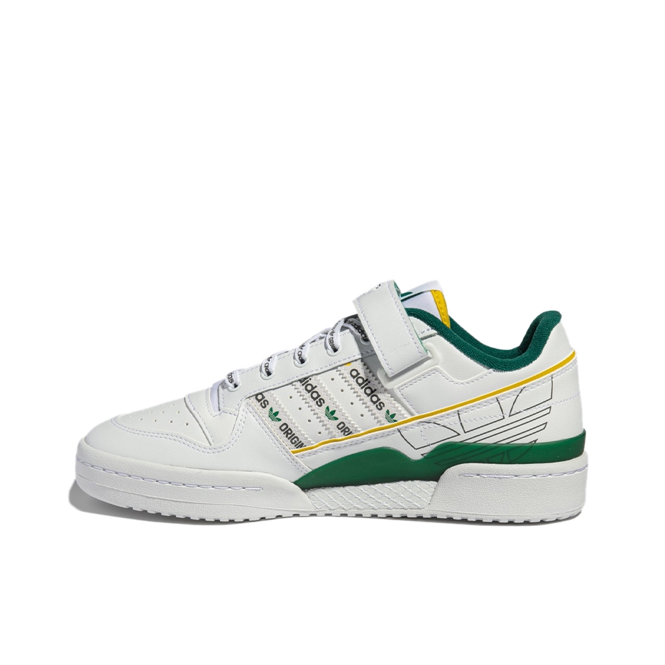 推荐商品：adidas Originals Forum 板鞋 轻便复古防滑时尚魔术贴篮球风薄底包裹性 白色/绿色/黄色