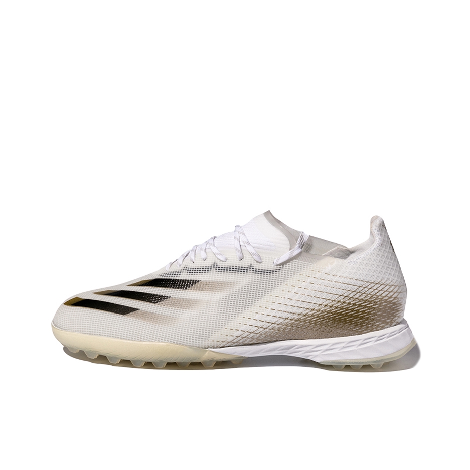 推荐商品：adidas X Ghosted.1 TF 顶级 胶质碎钉 人造草地 防滑耐磨圆头训练 足球鞋 白色/金色