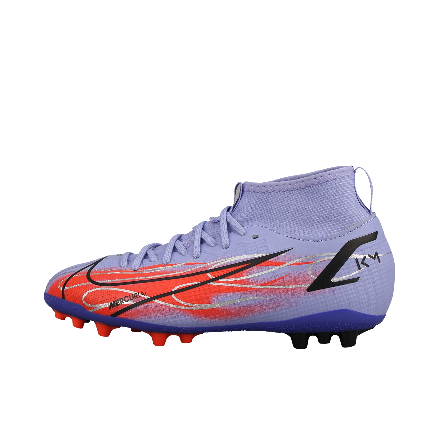 推荐商品：Nike Mercurial Superfly 8 Academy AG 中端 胶质短钉 人造草地 防滑耐磨包裹性支撑 足球鞋 GS/紫色