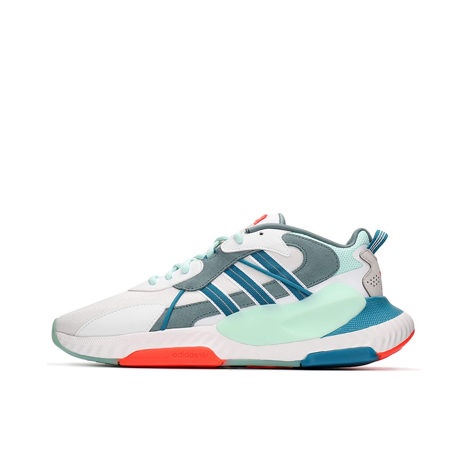 推荐商品：adidas Originals Hi Tail 防滑耐磨 网面透气 复古 泡泡鞋 跑鞋 灰色/蓝色/橙色