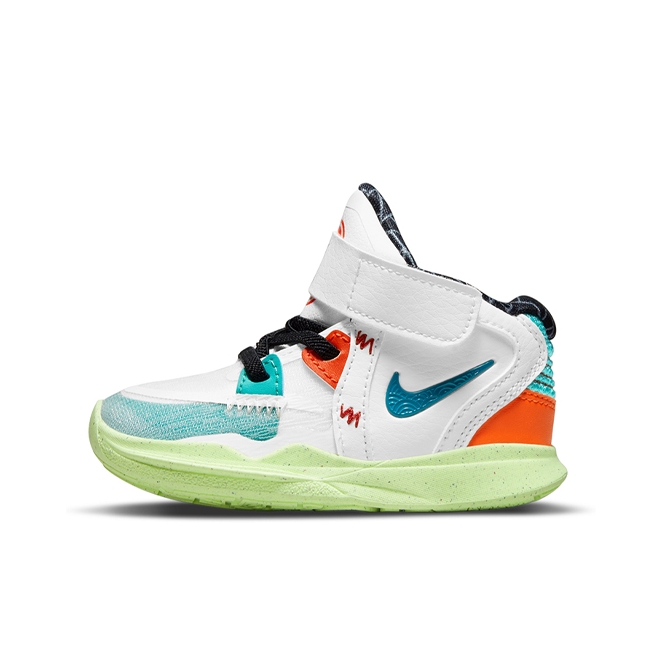 推荐商品：Nike Kyrie 8 infinity 欧文8 魔术贴 舒适轻便 防滑耐磨 实战减震 儿童篮球鞋 婴童/白色/绿色