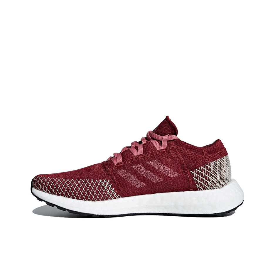 推荐商品：adidas Pure Boost Go 跑鞋 减震回弹防滑耐磨轻便透气运动 Noble Maroon/Trace Maroon/Clear Brown 女款/红色